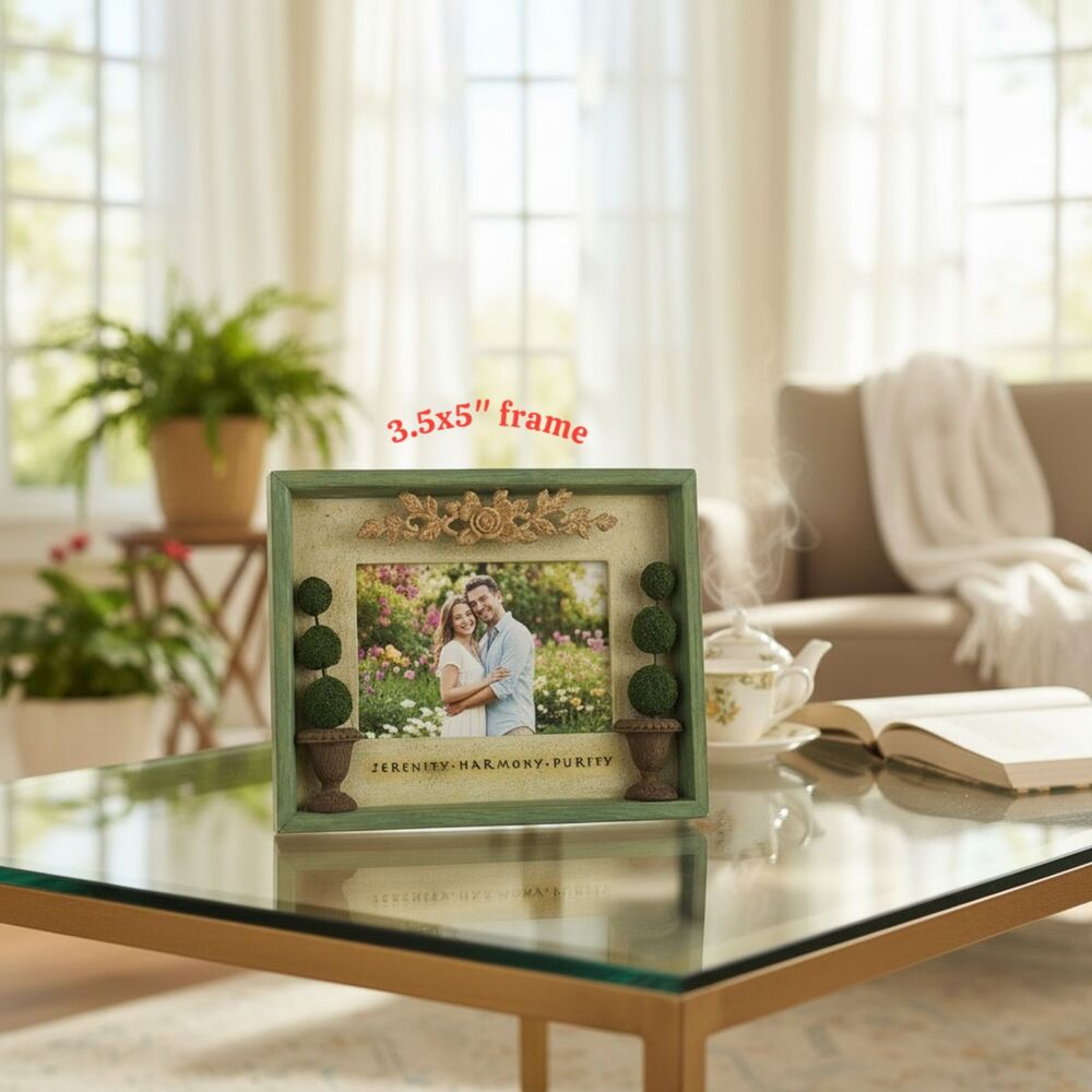 Vintage Russ Berrie Garden Shadow Box Picture Frame Tabletop Shelf